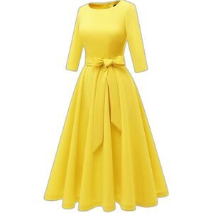 Cocktail Dress Vintage Modest Wedding Guest 3/4 Sleeves (43)